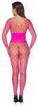 Cottelli Collection Fantasy Gorsetowe Bodystocking Różowe, bezszwowe z dżetami