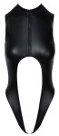 Cottelli Lingerie body matowe czarne M, otwarte przód/tył/krok, zamek, wysoki dekolt
