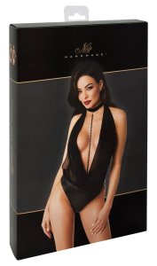 Noir Orgia Exclusive Body Czarne M z Odpinanym Naszyjnikiem i Efektem Wetlook