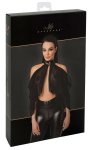 Noir Top Orgia Czarny Tiulowy Zwiewny Asymetryczny S, halterneck, zatrzaski