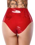 LateX Majtki Lateksowe Czerwone S z Zewnętrznym Elementem 15 cm