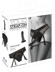 You2Toys Your Strap-On Briefs & Dildo czarny zestaw z silikonowym elementem 17,5 cm