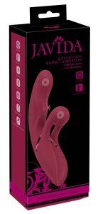 Javida 2-Function Rabbit Vibe Thumpin – silikonowy model z pulsacją i podwójną funkcją, fioletowy 22,3 cm