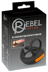 Rebel RC – system wibracyjny z elastycznymi pierścieniami i pilotem, silikonowy, czarny