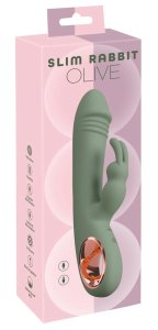 You2Toys Slim Rabbit Olive – dwusilnikowy model punktowy, wodoodporny, silikonowy, 21,4 cm