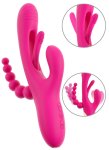 Sweet Smile Triple Vibe Flicking – potrójny model silikonowy z dynamicznym języczkiem, 24,4 cm