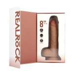 RealRock Tan 8" 20,5 cm – Model z Systemem Wibracji, Anatomiczną Powierzchnią i Przyssawką