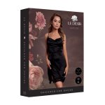 Obsessive Sukienka Silk Black One Size – Krzyżowane Ramiączka, Rozcięcie i Koronka