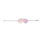 Ouch! Paris Collection Mask Blindfold Pink – skorzana opaska na oczy, iryzujące elementy, regulowane zapięcie