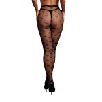 Leg Avenue Heart Patterned Tights Black rajstopy czarne z motywem serduszek, uniwersalne