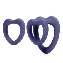 Loveline Heart Ring Set Violet Storm zestaw 2 anatomicznych pierścieni, fioletowy, różne rozmiary