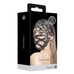 Ouch! Cage Mask Black - regulowana maska z ekoskory PU, unisex, oddychająca konstrukcja