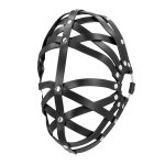 Ouch! Cage Mask Black - regulowana maska z ekoskory PU, unisex, oddychająca konstrukcja