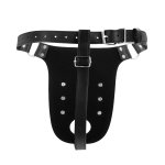 OUCH! Xtreme pas intymny PU Leather czarny z trzema paskami, regulowany system bezpieczeństwa