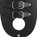 OUCH! Xtreme pas intymny PU Leather czarny z trzema paskami, regulowany system bezpieczeństwa
