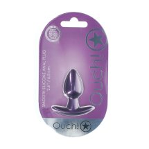 Ouch! Smooth Silicone Plug Small 6,5 cm metaliczny fioletowy, anatomiczny, silikon medyczny