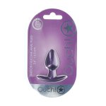 Ouch! Smooth Silicone Plug Small 6,5 cm metaliczny fioletowy, anatomiczny, silikon medyczny