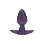 Ouch! Smooth Silicone Plug Small 6,5 cm metaliczny fioletowy, anatomiczny, silikon medyczny