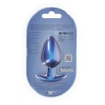 Ouch! Smooth Silicone Plug Large 8,9 cm metaliczny niebieski, silikon medyczny, ergonomiczny
