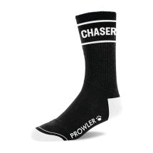 Prowler Red Chaser Socks czarne skarpety z białymi akcentami, napis i logo łapy, uniwersalne