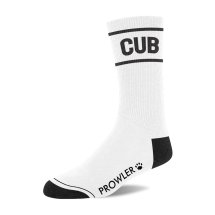 Prowler RED Cub sportowe skarpetki białe z czarnymi detalami, napis i logo, uniwersalny rozmiar