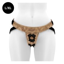 MYTHOLOGY Fantasy Harness L/XL brązowy, regulowane szelki wegańskie, 2 pierścienie