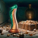 EPIC Python Cobra Zielony – model silikonowy inspirowany mitologią, anatomiczny, 205 mm