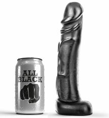 All Black Model 22 cm – anatomiczny kształt, elastyczny PVC, czarny, higieniczne opakowanie
