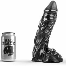 All Black Model 23 cm – elastyczny model intymny PCV, anatomiczna struktura, czarny