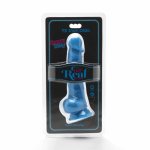 Get Real Happy Dicks 19 cm model z niebieskimi detalami, przyssawka, anatomiczny PVC