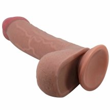 Pretty Love Sliding Skin model brązowy 23,4 cm ruchoma powierzchnia, przyssawka, TPR