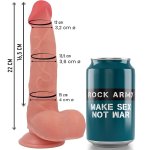 RockArmy Ranger 22 cm model silikonowy z przyssawką, podwójna gęstość, beżowy
