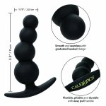 CalExotics Boundless Korek Anatomiczny z Koralikami silikonowy 9 cm, czarny