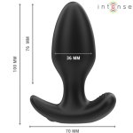 Intense Joey Plug anatomiczny 10 trybów wibracji, czarny, silikon medyczny, pilot bezprzewodowy, USB
