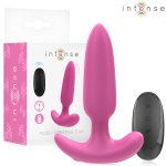 Intense Ross wibrujący plug anatomiczny 10 trybów, pilot bezprzewodowy, silikon medyczny, różowy 11 cm