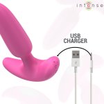 Intense Ross wibrujący plug anatomiczny 10 trybów, pilot bezprzewodowy, silikon medyczny, różowy 11 cm