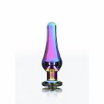 ToyJoy Twilight Bum Bijou Mały – aluminiowy plug anatomiczny z wielobarwnym kryształem, 9,2 cm