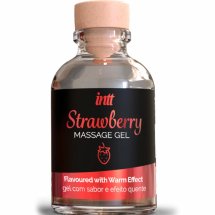 INTT Massage Gel Strawberry żel do masażu rozgrzewający 30ml – truskawkowy aromat, jadalny
