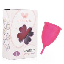 Intimichic kubeczek menstruacyjny L silikon medyczny, hipoalergiczny model z woreczkiem
