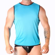 Macho T-shirt Męski L/XL Niebieski Elastyczny Sportowy Przewiewny Nowoczesny Fason