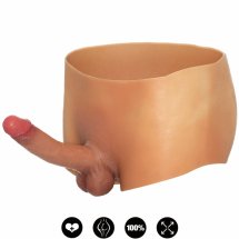 Hidden Desire Alter Ego Bokserki z anatomicznym silikonowym elementem 18 cm S/M – naturalny kolor