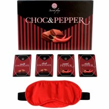 Secretplay Gra Choc & Pepper – Zestaw 48 Kart, Czekolada i Pikantne Wyzwania, bandaż