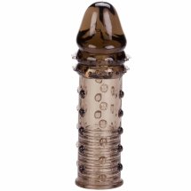 CalExotics Adonis Extension Czarny Silikonowy Przedłużacz 5cm, Teksturowany, Anatomiczny
