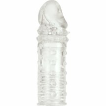 CalExotics Adonis Silikonowa Nakładka Transparentna, Wydłużająca 5cm, Teksturowana Powierzchnia