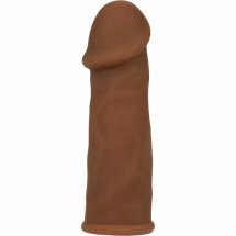 CalExotics Futurotyczna Nakładka Intymna TPR Brązowa 14cm, Elastyczna, Anatomiczny Kształt