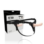 Fetish Submissive Harness Silikonowy System Punktu G 12,5cm, Czarny, Regulowany Pas