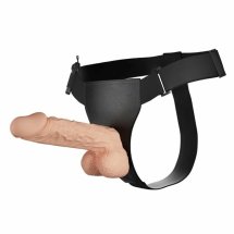 Baile Ultra System Intymny z Wibracją 24cm Naturalny, Regulowane Szelki, Pilot Przewodowy