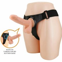 Pretty Love Tom 20 cm – Uprząż uniwersalna z anatomiczną nakładką TPR, naturalny odcień