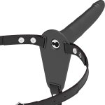 Fetish Submissive Harness Black – Uprząż intymna z wibracją, silikon 15 cm