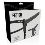 Fetish Submissive Harness Black – Uprząż intymna z wibracją, silikon 15 cm